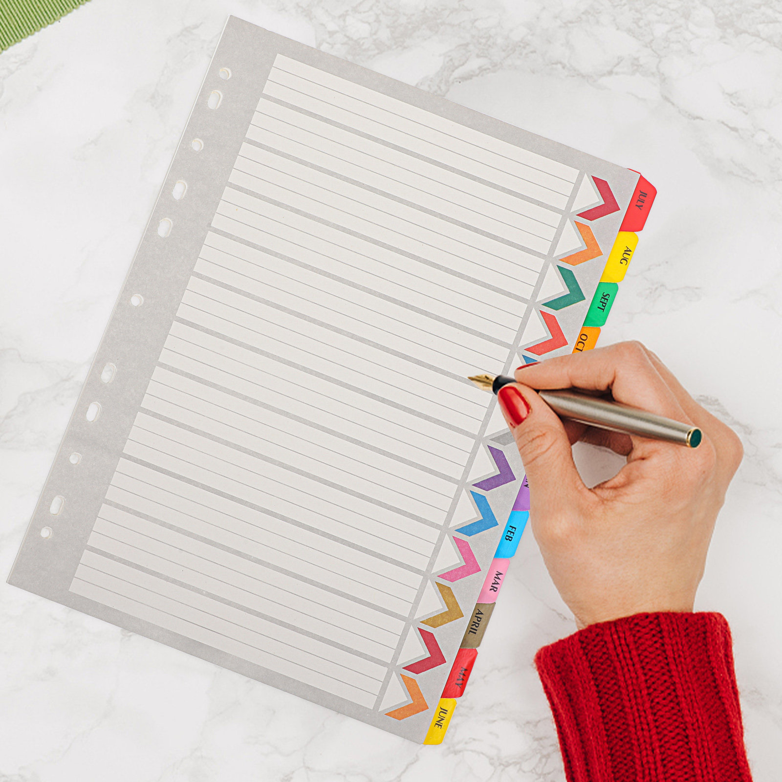 12 hojas de separadores de fic - Index Tab Divider reseña y precio